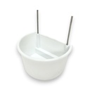 Mangeoire perroquet blanc demi-rond