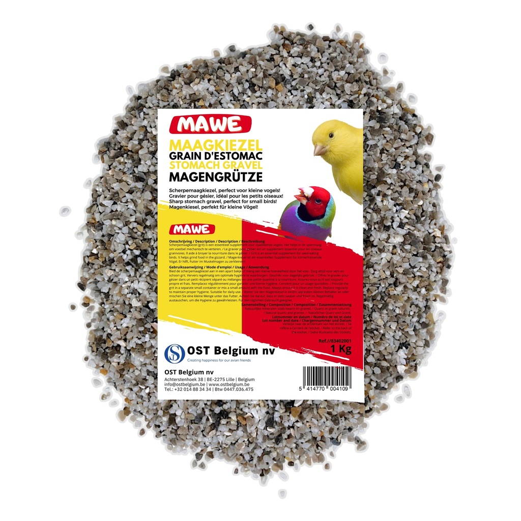 Sharp stomach gravel for small birds