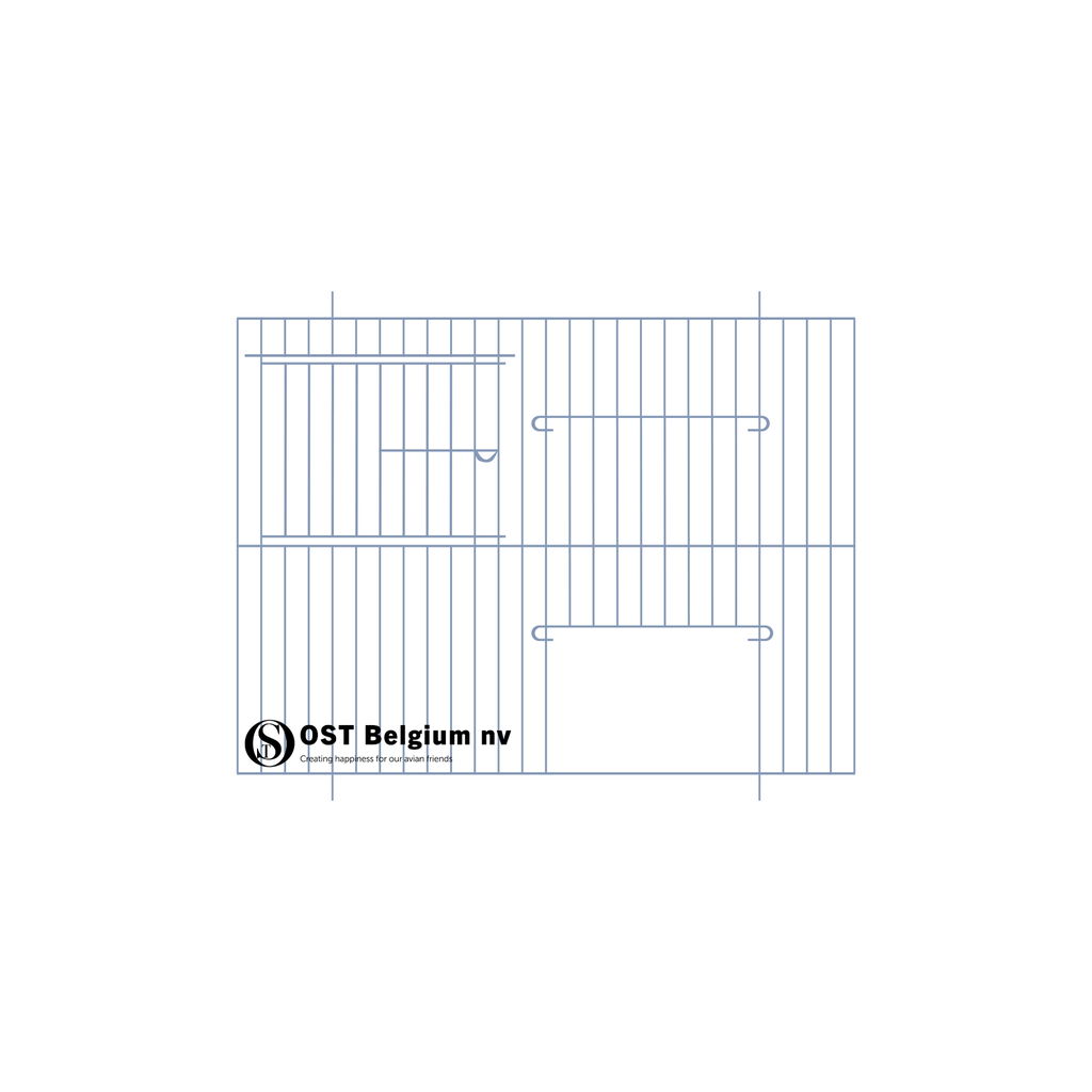 Tentoonstellings front voor inlandse vogels 34cmx25cm 1D+1DD GALVANISEE