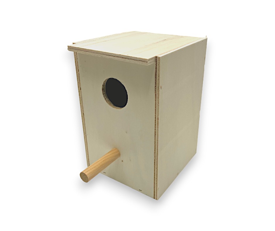 Lovebird nest box vertical DxWxH 16x16x24 cm