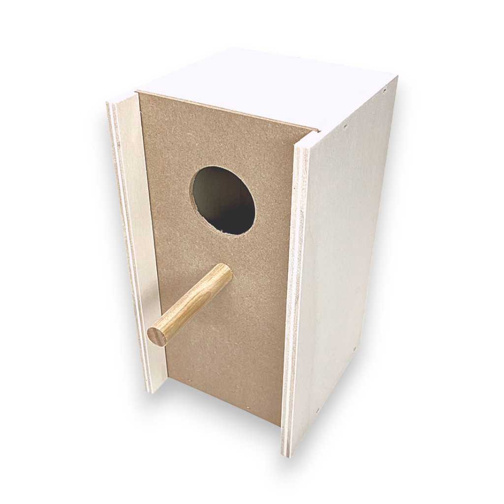 Wellensittich-Nistkasten hoch TxBxH 13,5x13,5x24 cm
