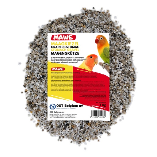 Scherpe maagkiezel voor grote vogels